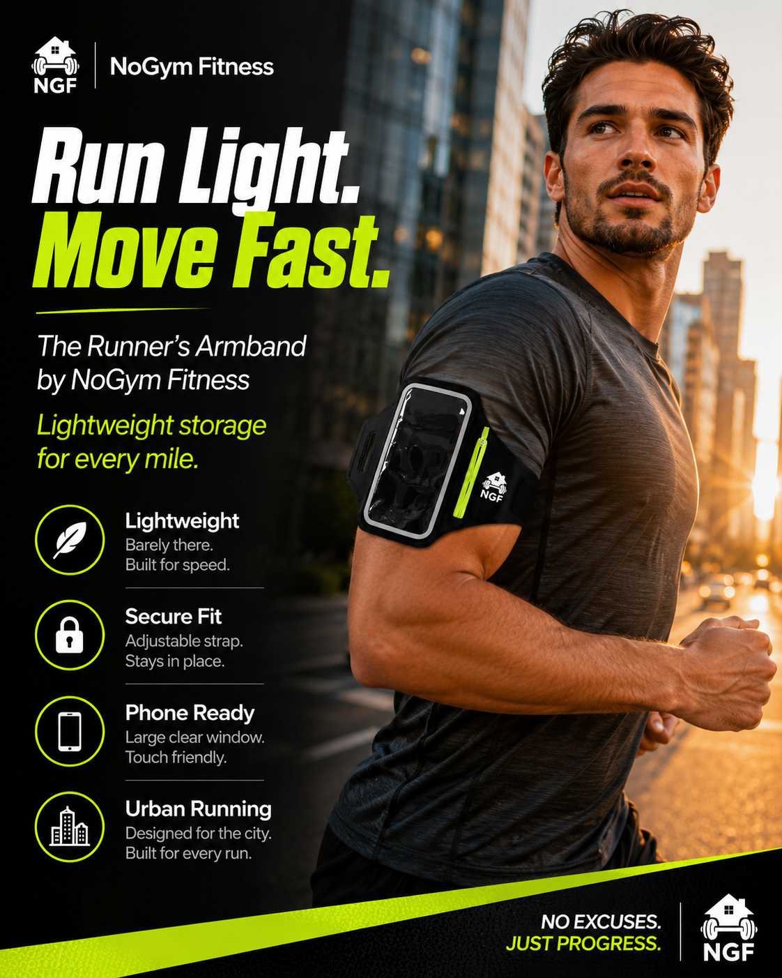 The Runner's Phone Armband by NoGym Fitness